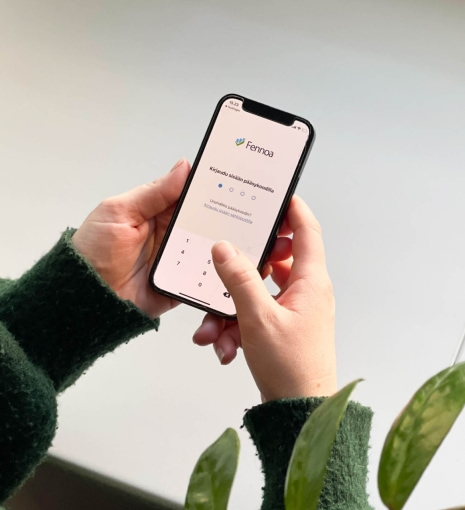 Kuva Fennoan sovelluksesta puhelimessa